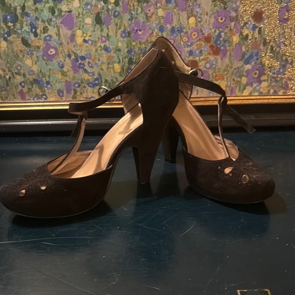 Modcloth Black T-Strap Heels